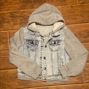 Highway Jeans Blue and Gray Hooded Jean Jacket